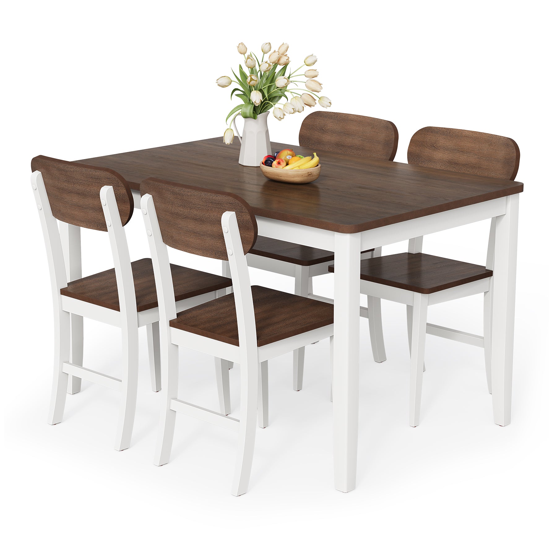 5-Piece Dining Table with Chairs Set for 4
